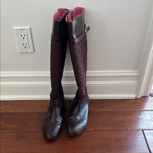 Lilly Pulitzer Brown Quilted Over the Knee Boots